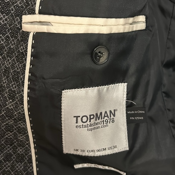 Top man wool print blazer size m , 38. Sport jacket - Picture 4 of 5